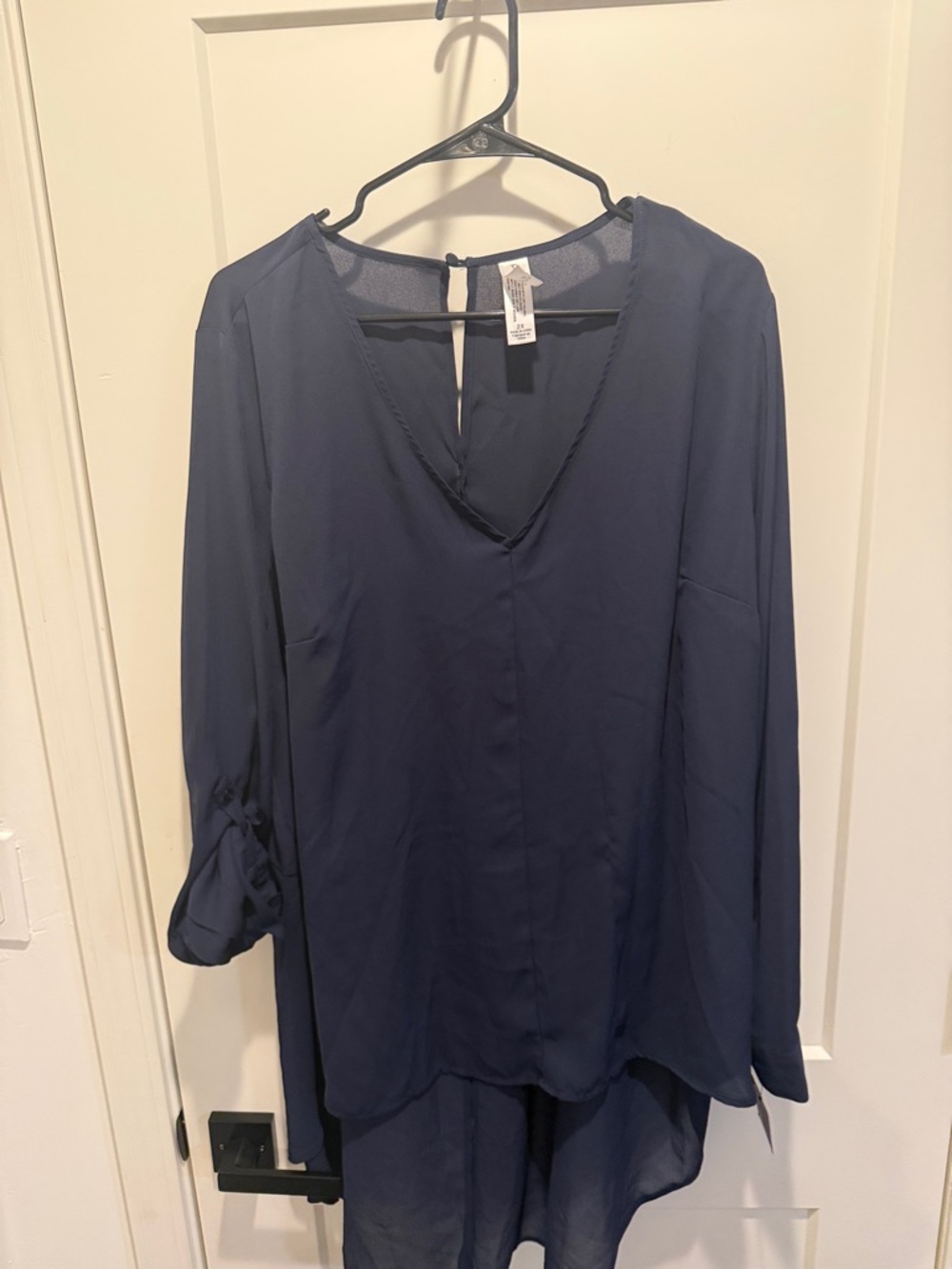 Pure Energy Navy V-Neck Long Sleeve Tunic